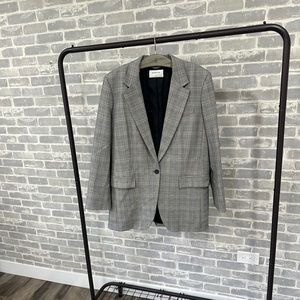 Babaton Gray Plaid Blazer
